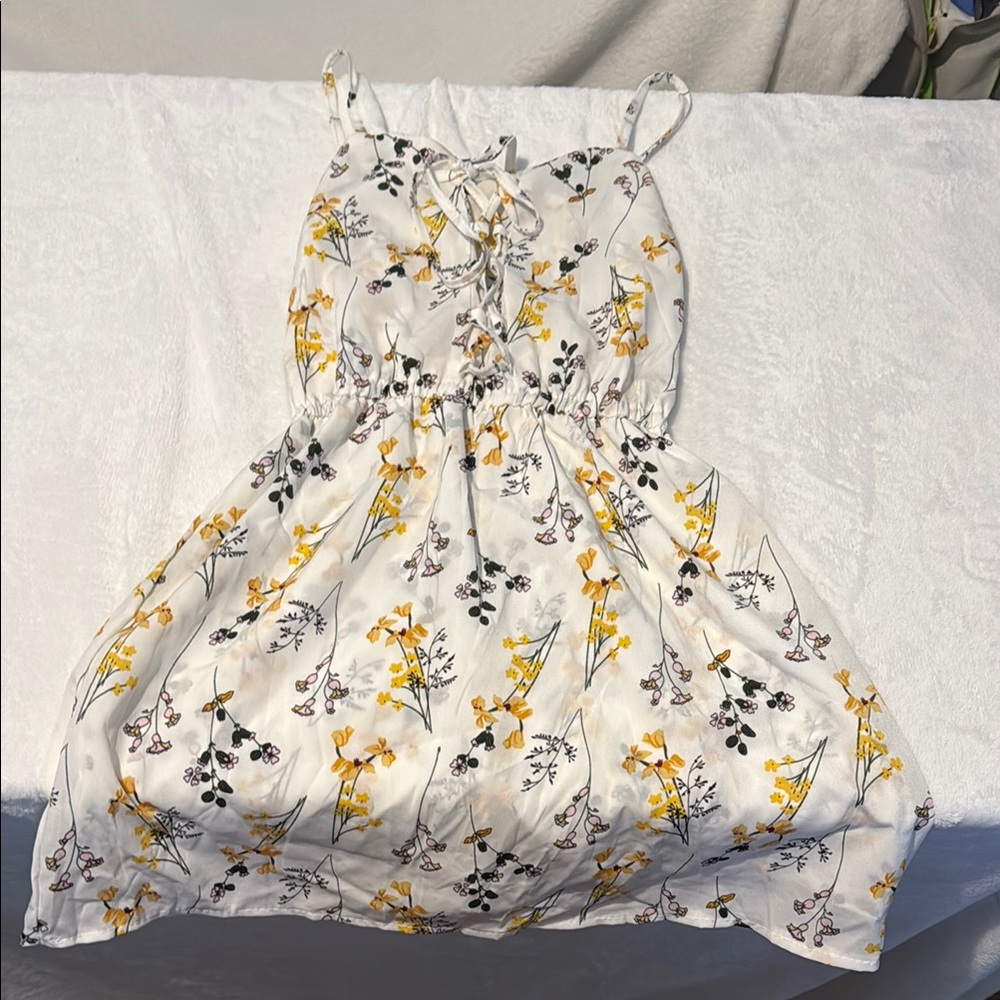 Floral White and Yellow Sundress